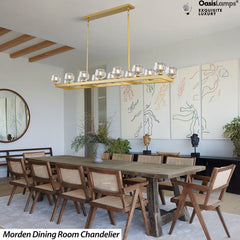 Vellum Rectangular Chandelier 59" 68"L#color_Brass,size_68"-Rectangular