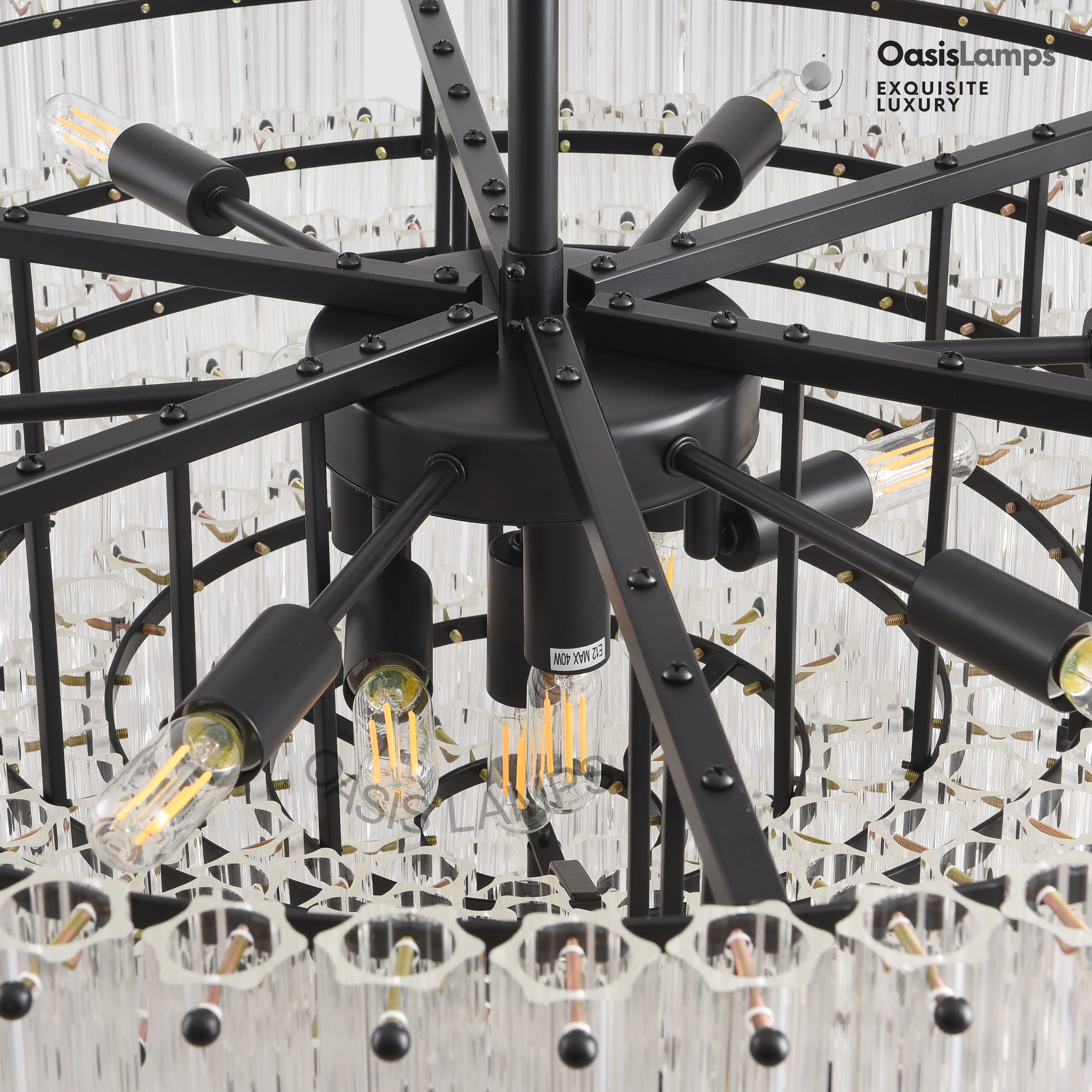 Ethereal Radiance Clear Amber Round Crystal Chandelier 14" 30"D#glass color_clear