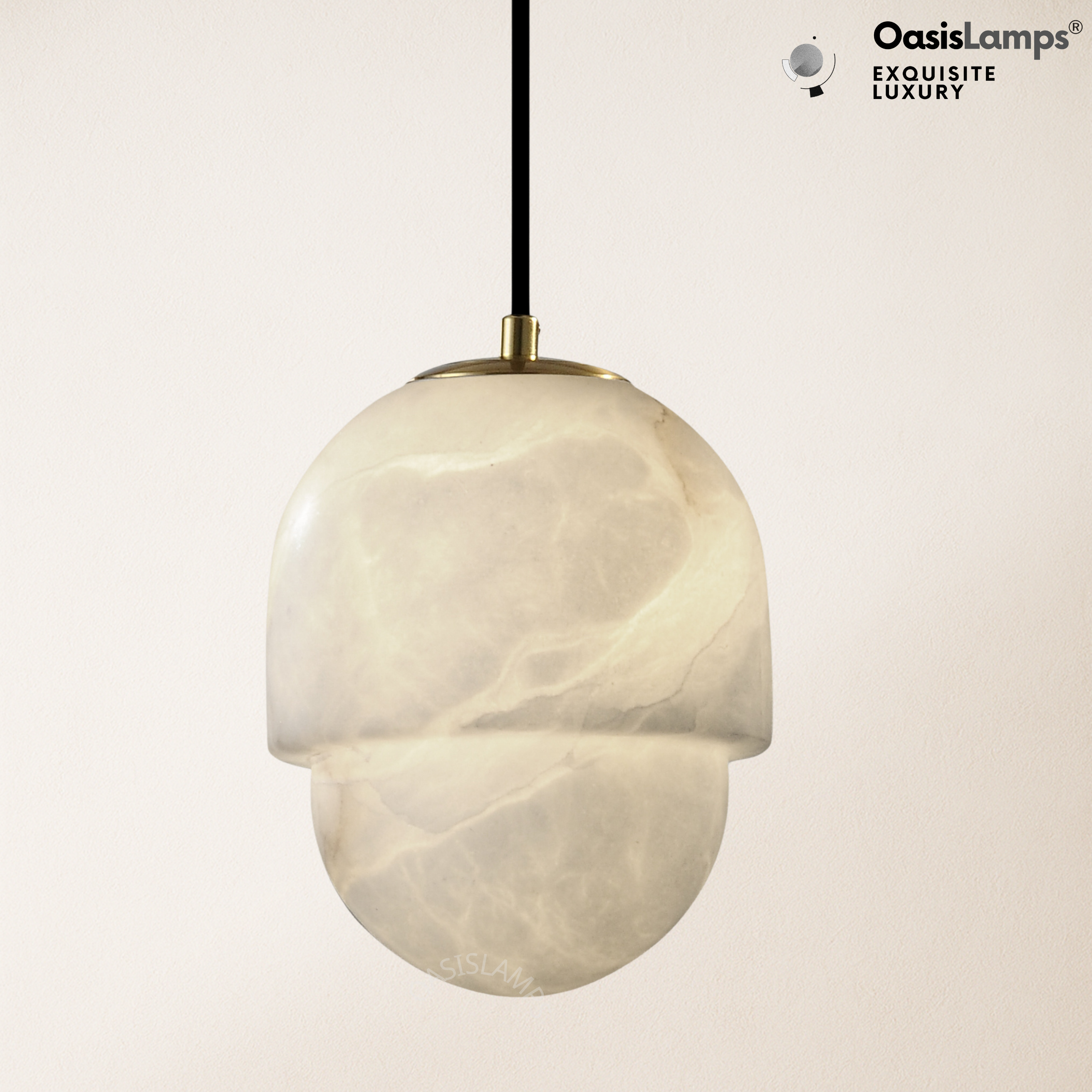 Hecate Alabaster Modern Pendant 6'' 7''D#color_brass