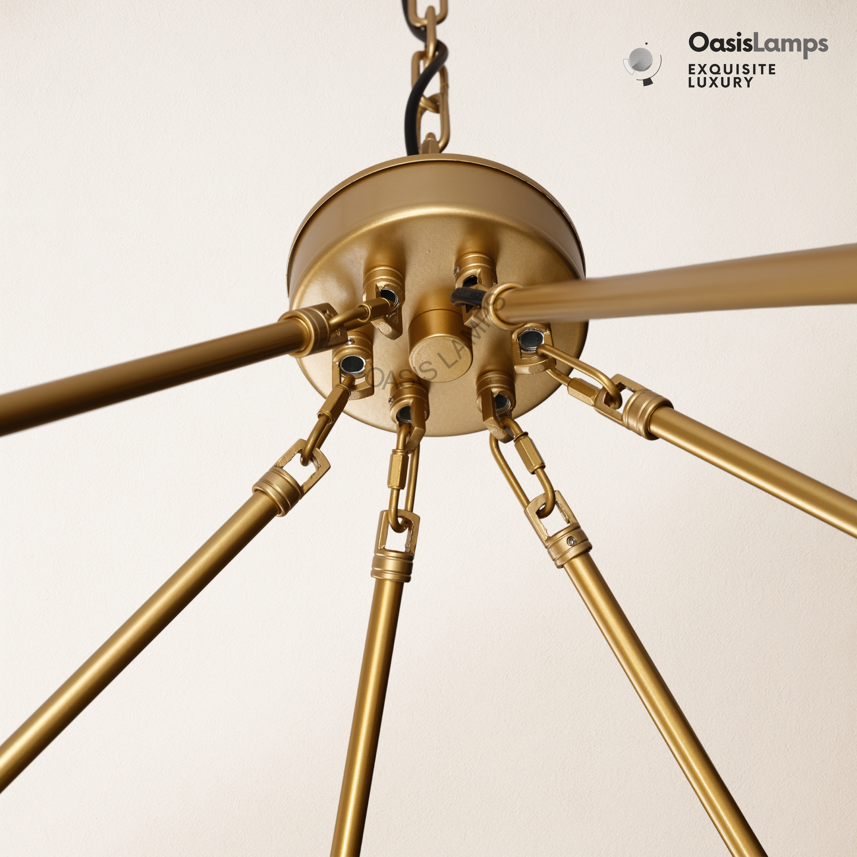 Cylora Glass Tube Round Chain Chandelier 48" 60" 70"D#Color_Brass,size_70"