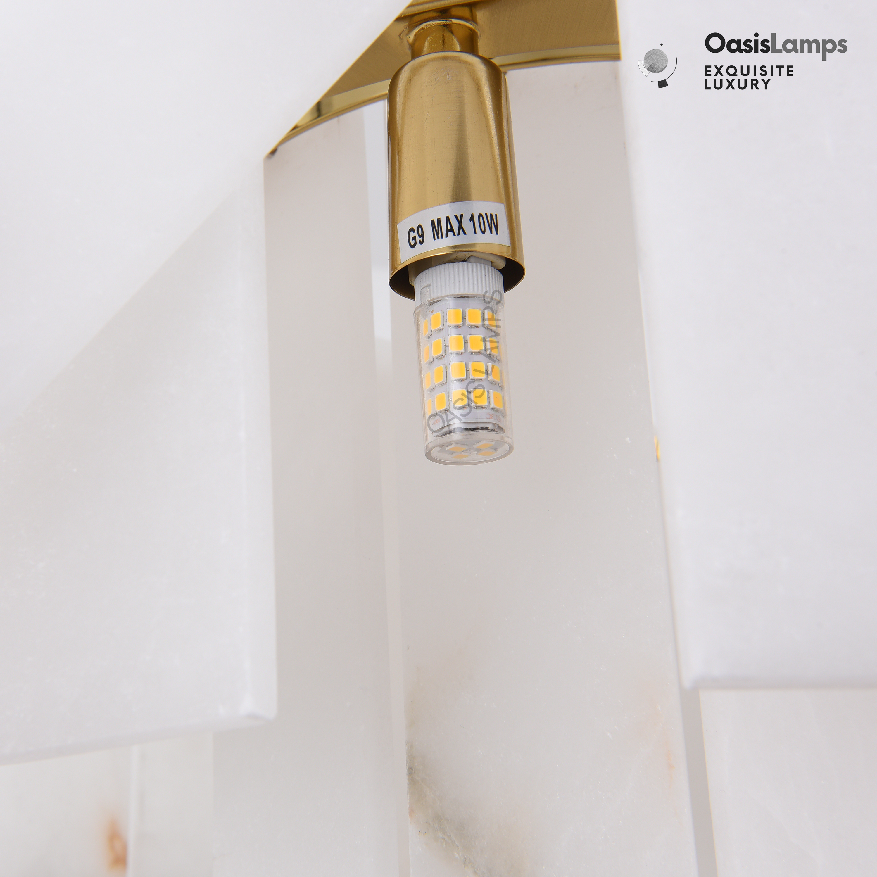 Sawyer Alabaster Rectangle Chandelier 40" 54"L#Color_Brass