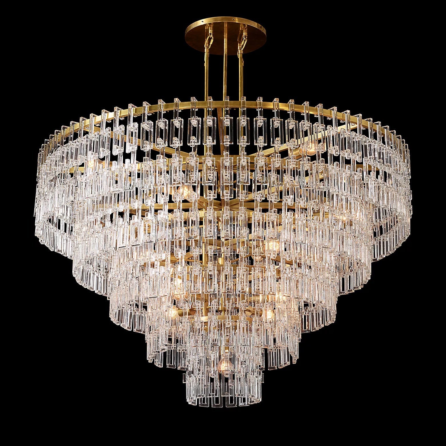 Marignac Crystal Chain  Multi-Tier Round Chandelier 36" 48" 60"