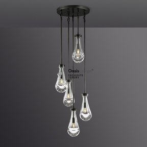 Raindrop Round Chandelier 5 LIGHTS D 14"