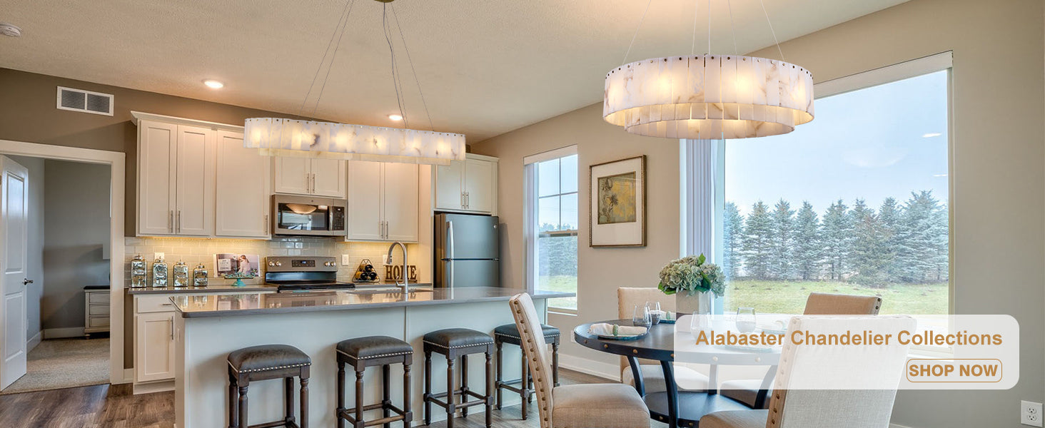 Sawyer Alabaster Round Chandelier 31.5''