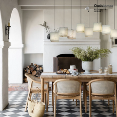 Dave Simple Alabaster Box chandelier#color_White,size_8 heads Size: L 37.8″(96cm) × W 4.7″(12cm) × W 78.7″(200cm)