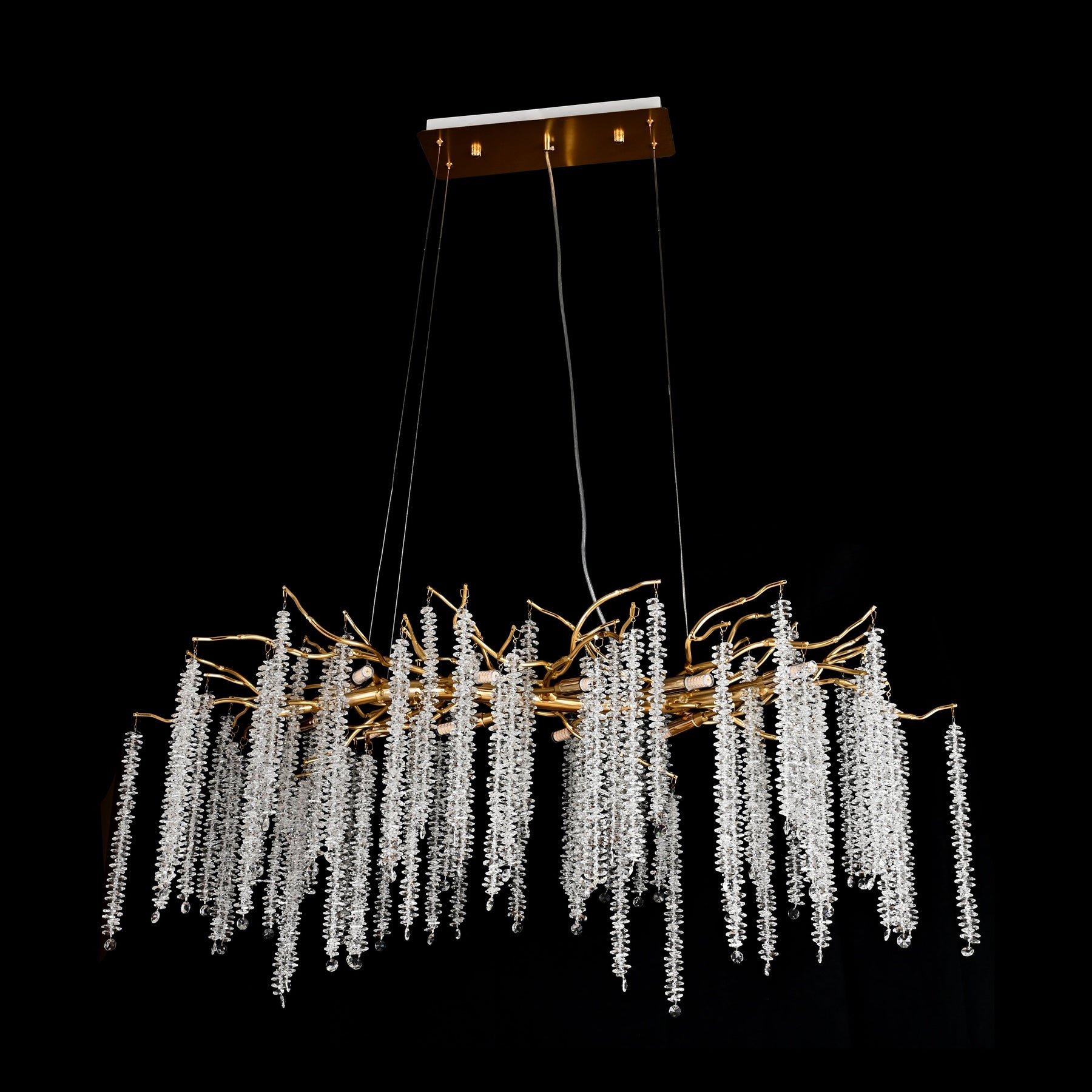 Kathryn Crystal Rainfall Linear Branch Chandelier