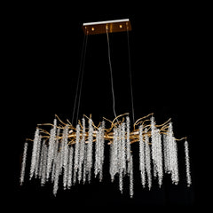Kathryn Crystal Rainfall Linear Branch Chandelier