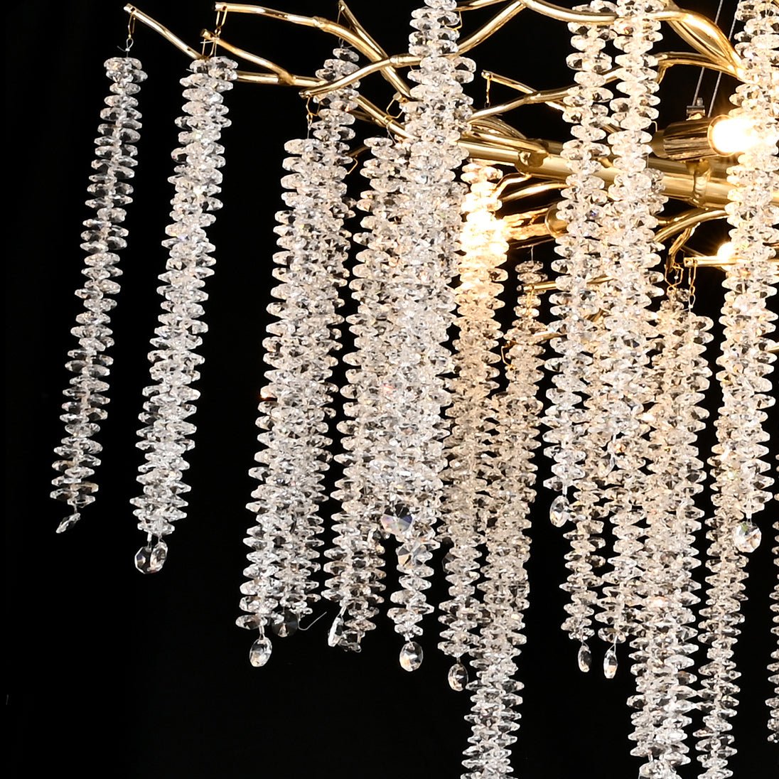 Kathryn Crystal Rainfall Linear Branch Chandelier