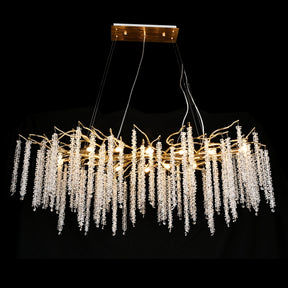 Kathryn Crystal Rainfall Linear Branch Chandelier