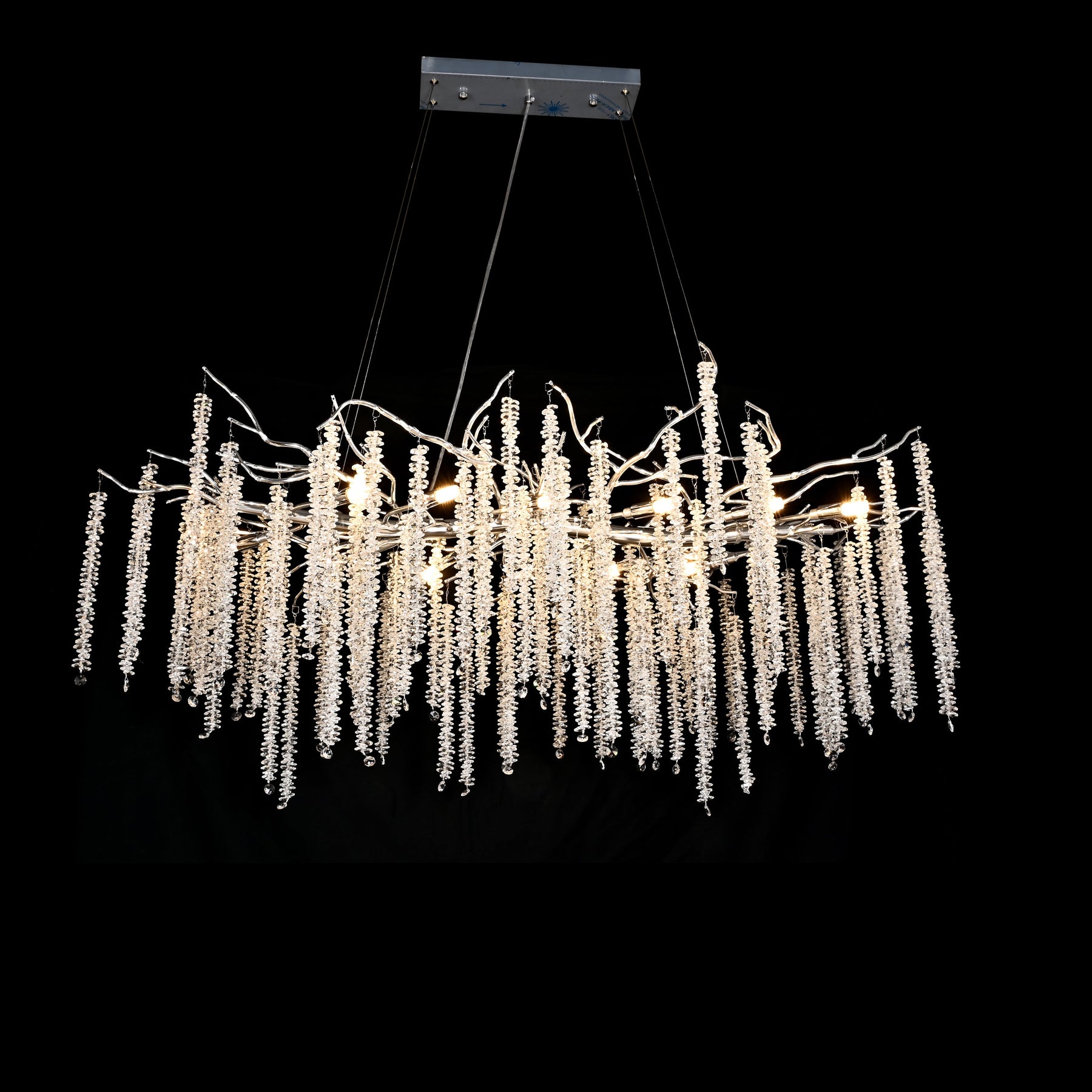 Kathryn Crystal Rainfall Linear Branch Chandelier