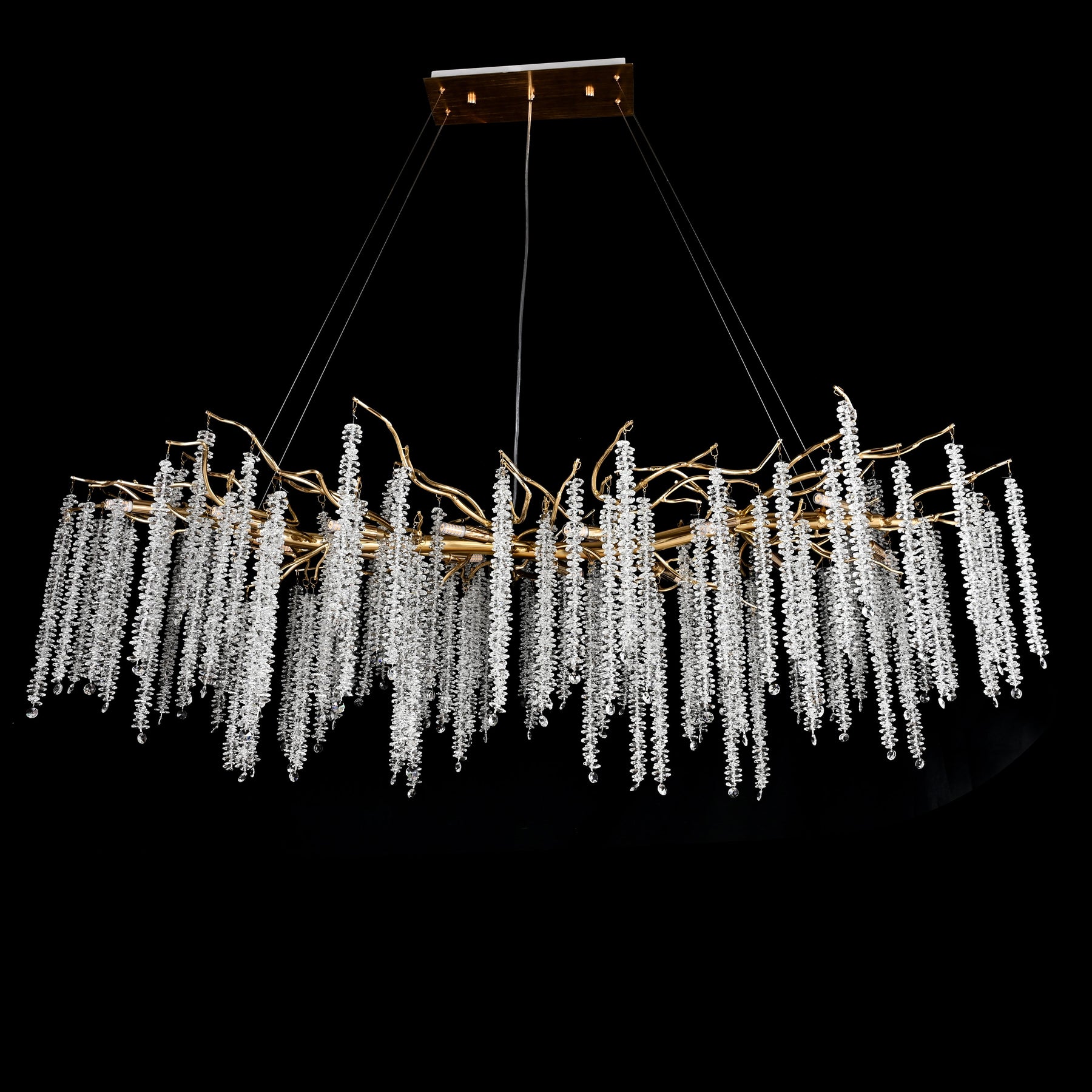 Kathryn Crystal Rainfall Linear Branch Chandelier