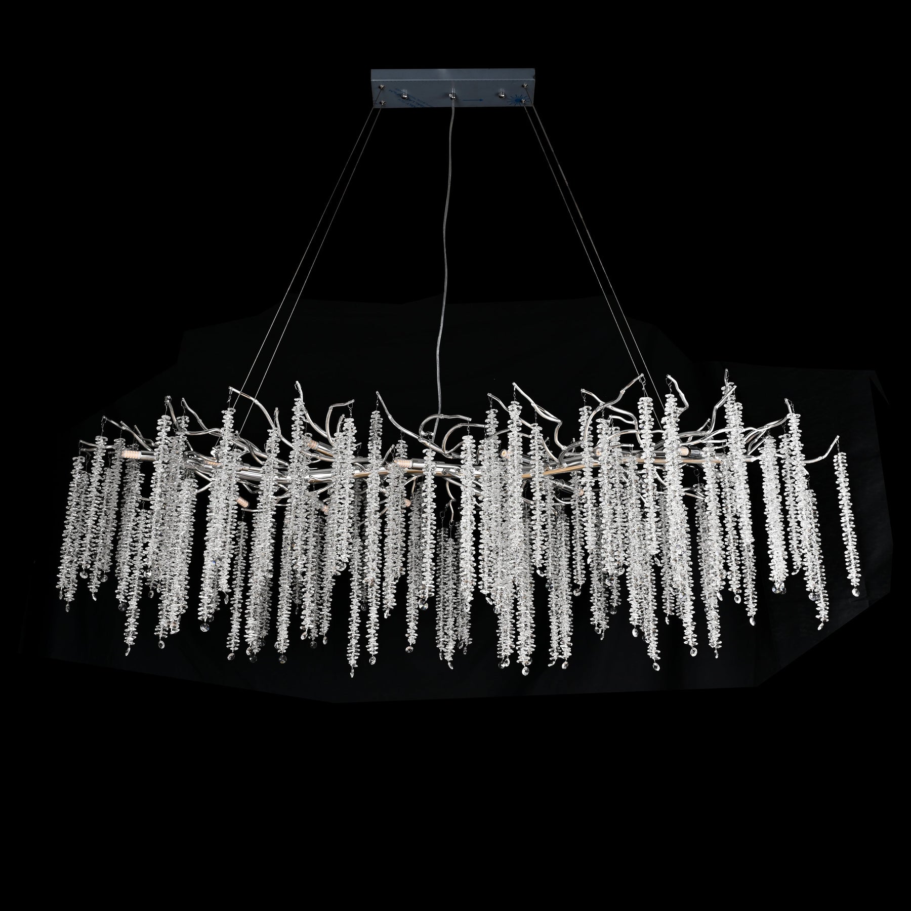 Kathryn Crystal Rainfall Linear Branch Chandelier