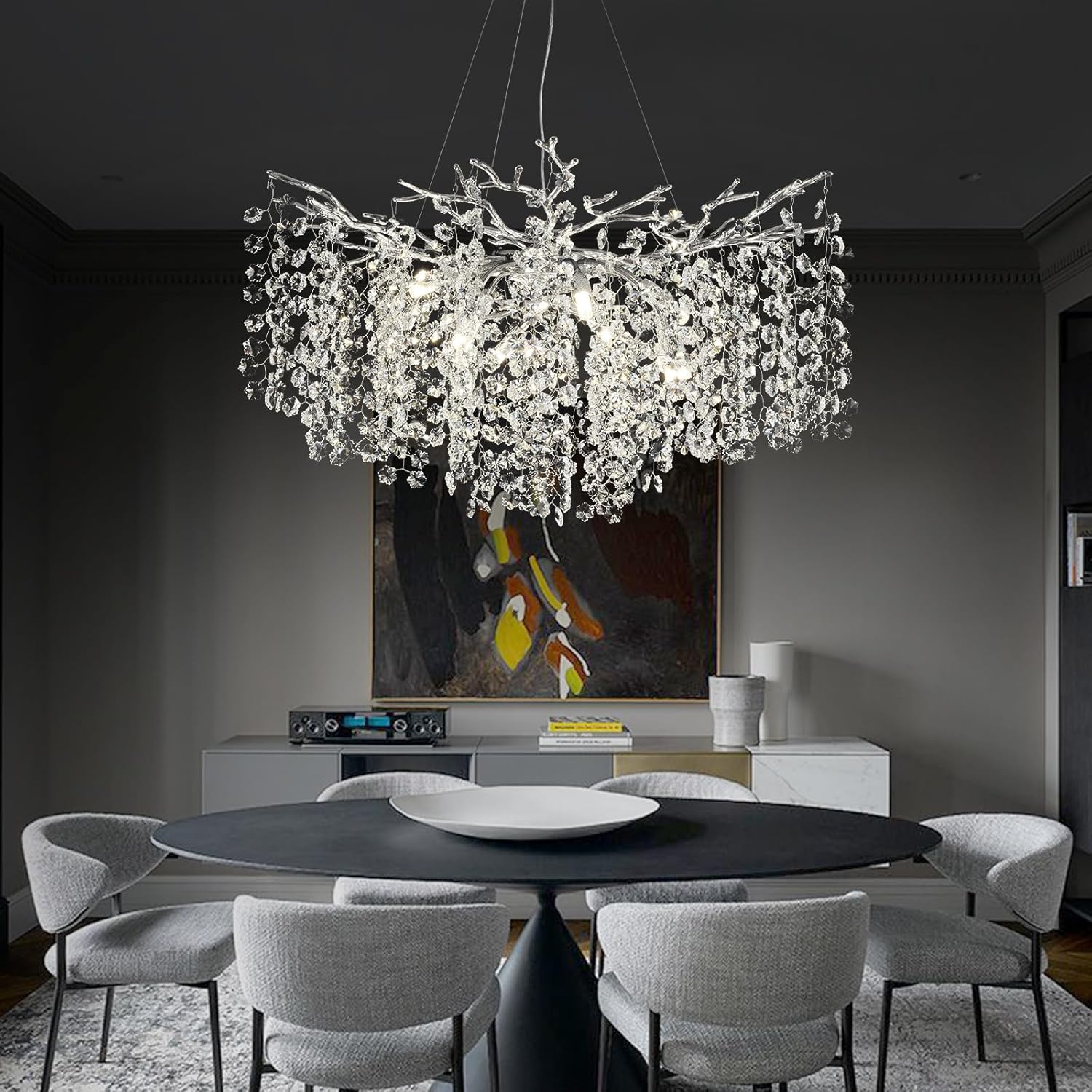 Snowflake Tree Branch Chandelier for All Rooms L30" 40" 55"