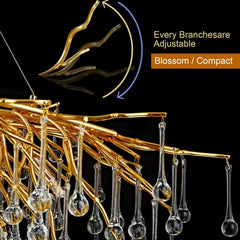 Teardrop Tree Branch Chandelier 23" 47"