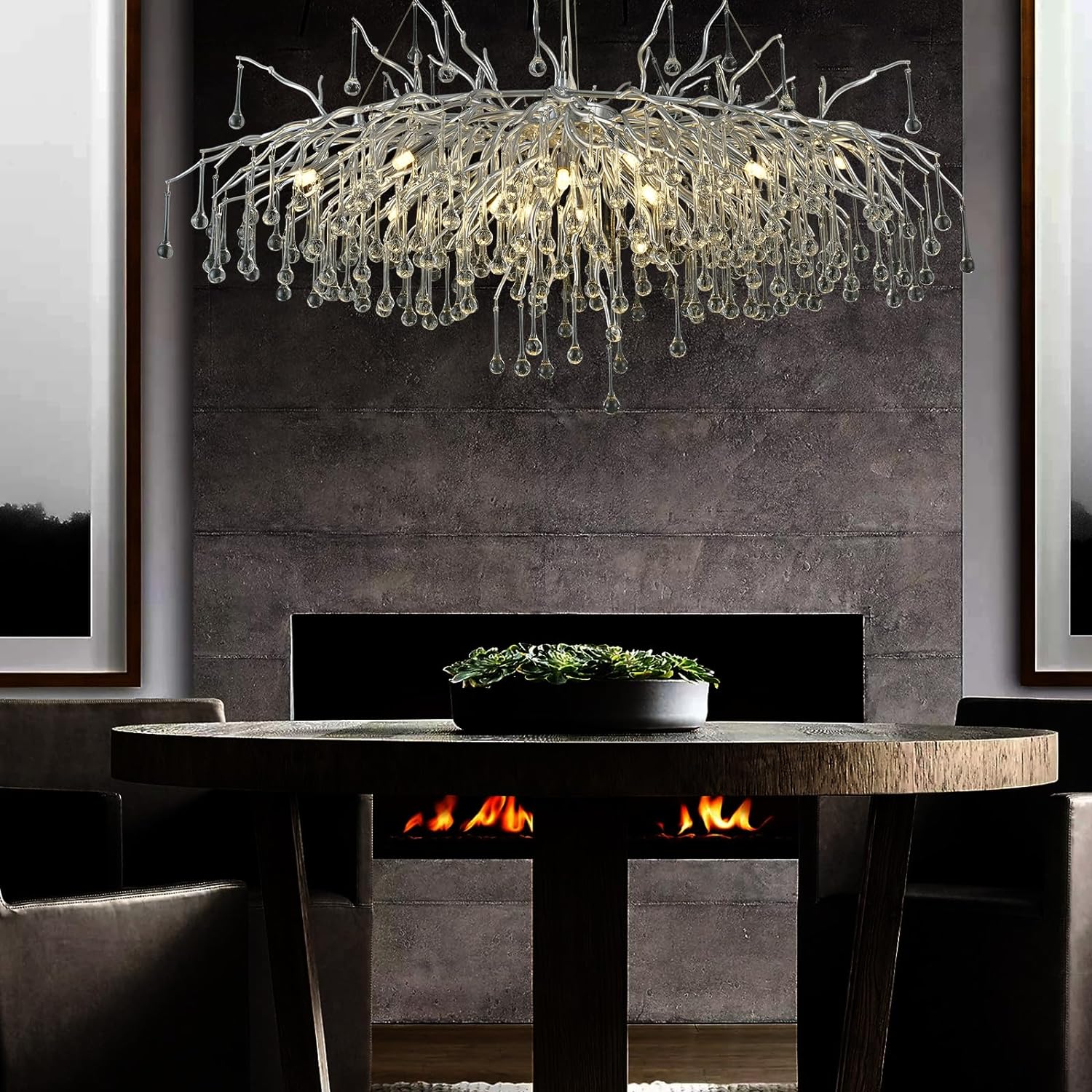 Teardrop Tree Branch Chandelier 23" 47"