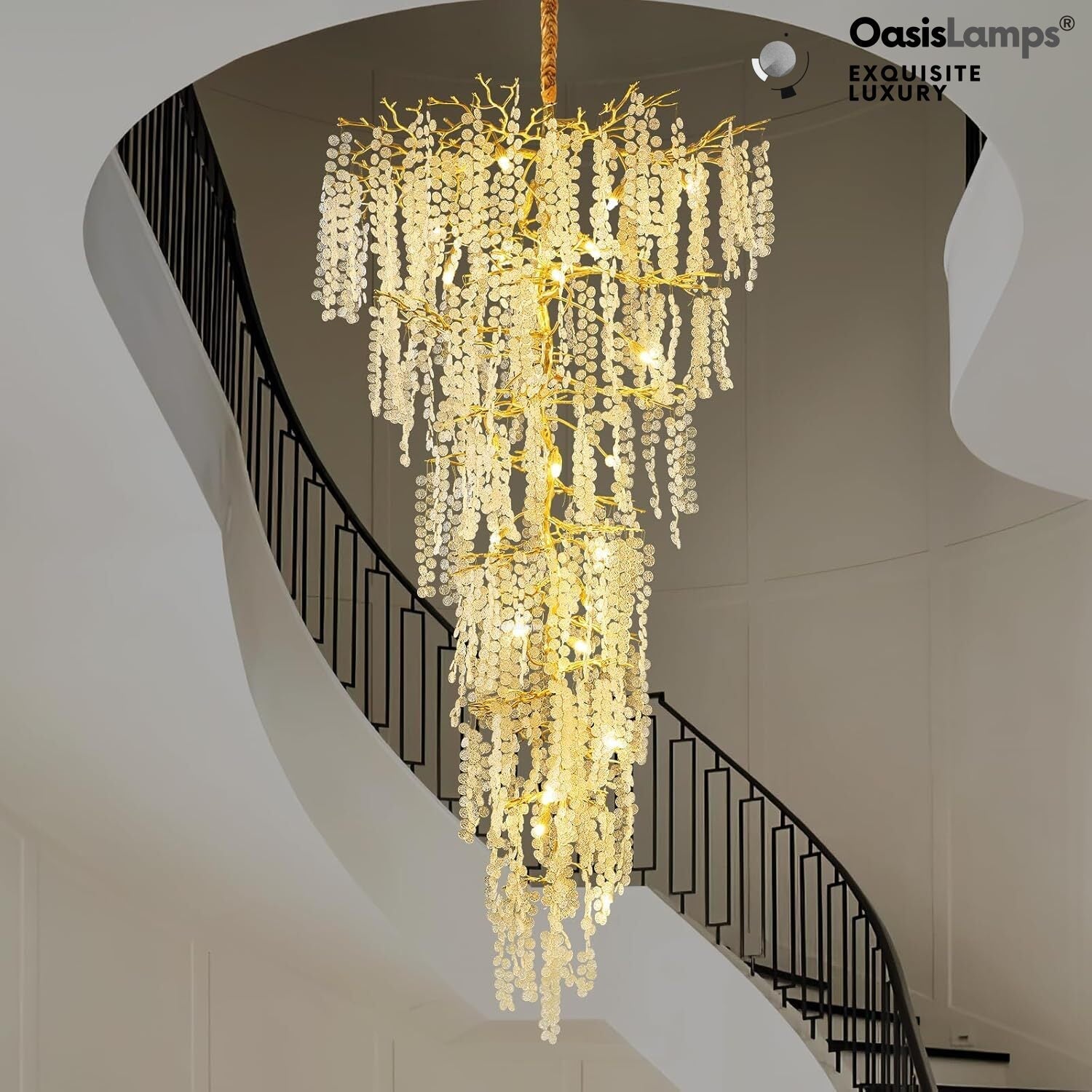 Shiro Noda Crystal Tree Branch Chandelier 95"