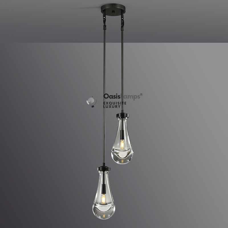 Raindrop Round Chandelier 2 LIGHTS D 5"