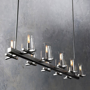 Raya Clear Crystal Glass Linear Chandelier L49"