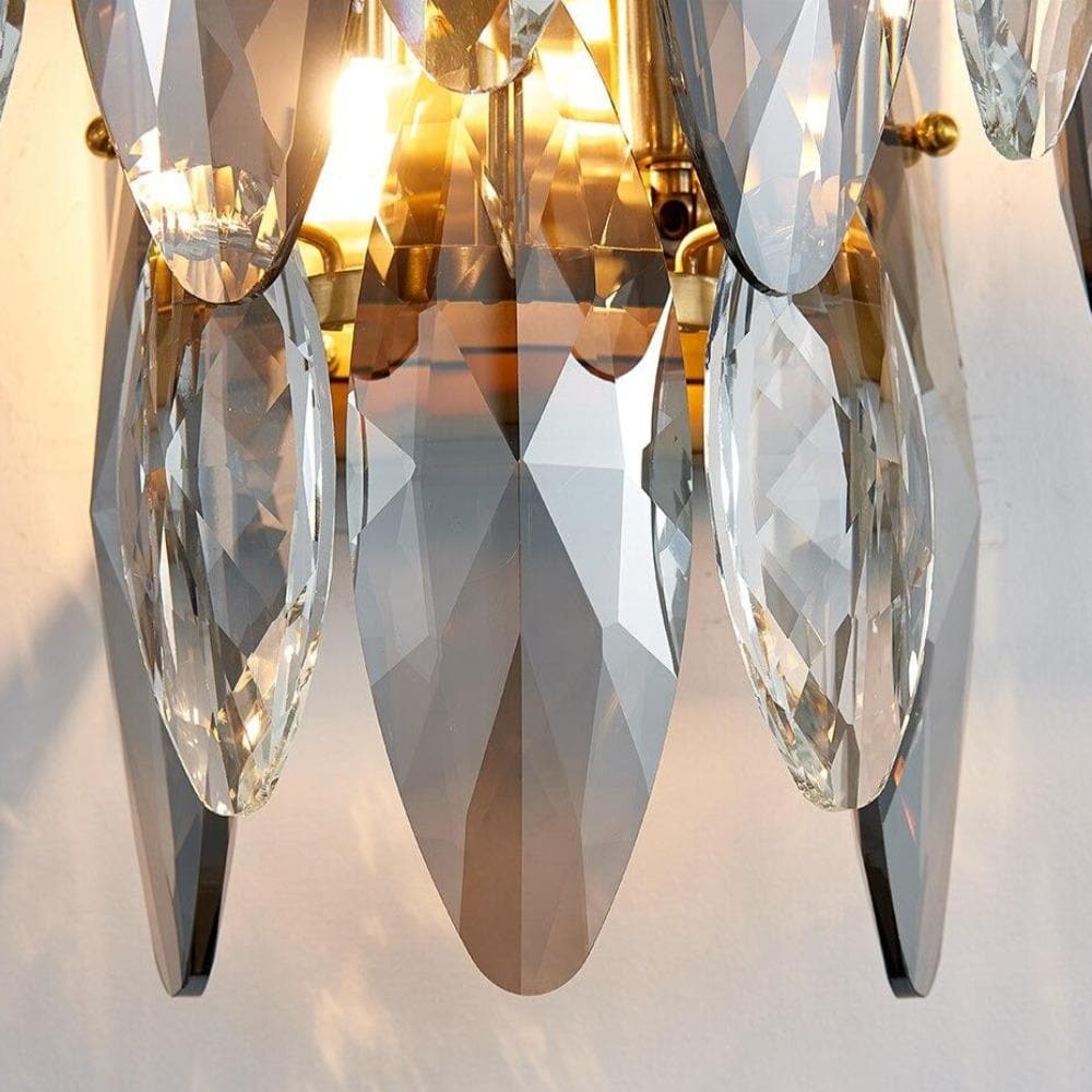 Multi sided Hand Crystal Wall Sconce
