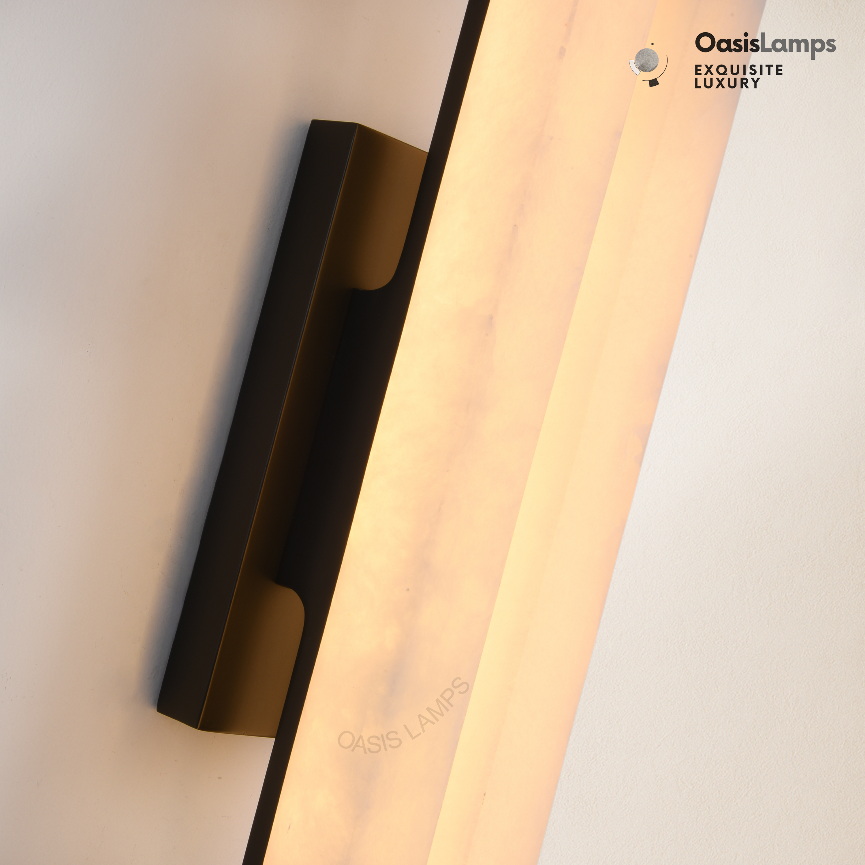 Clara Glow Alabaster Wall Sconce 19"#color_black