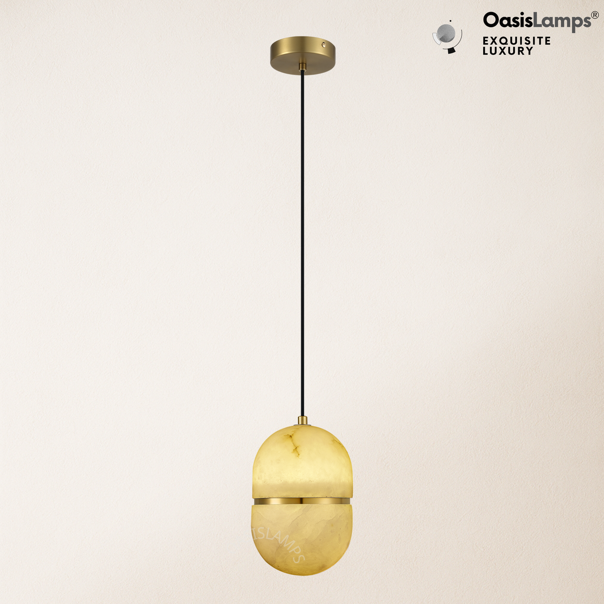 Hecate Alabaster Modern Pendant 5.5''D