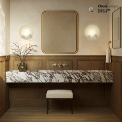 M Letter Alabaster Dish Wall Sconce