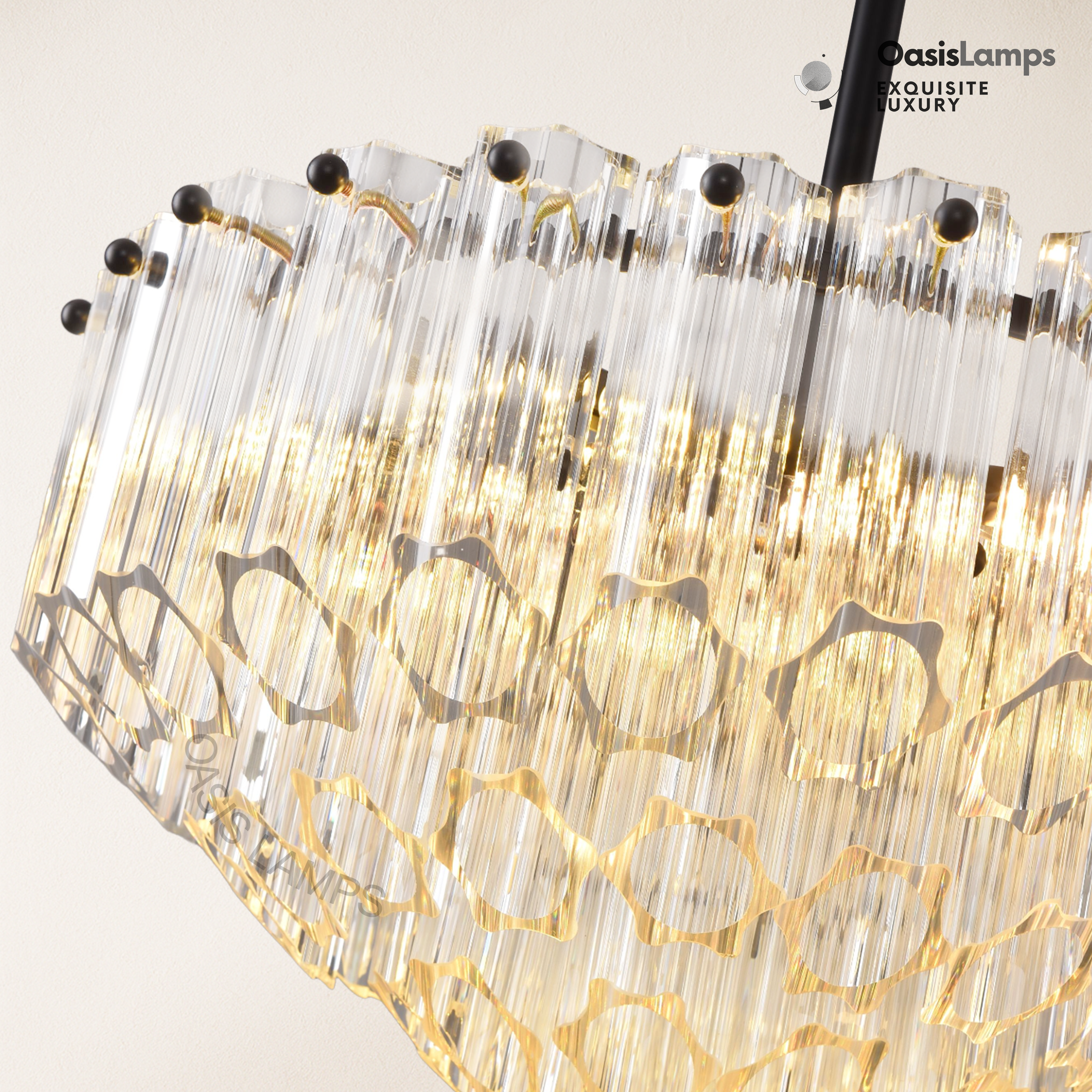 Ethereal Radiance Clear Amber Round Crystal Chandelier 14" 30"D#glass color_clear