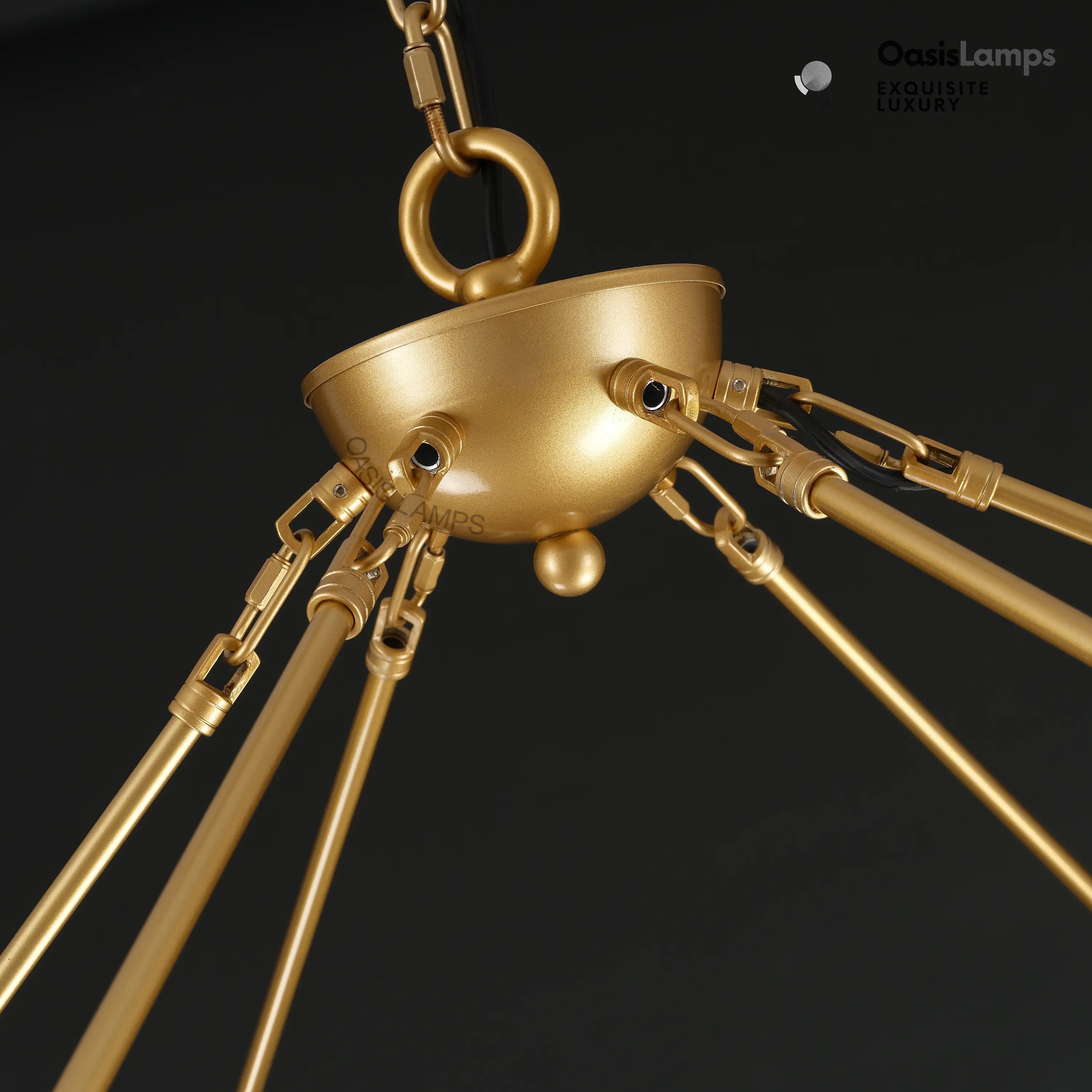 Wagon Wheel Candle Round Chandelier 64"#Color_Brass