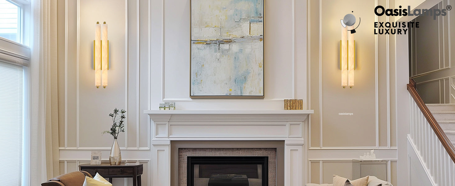 Clara Glow Alabaster Wall Sconce 19"#color_brass,style_double