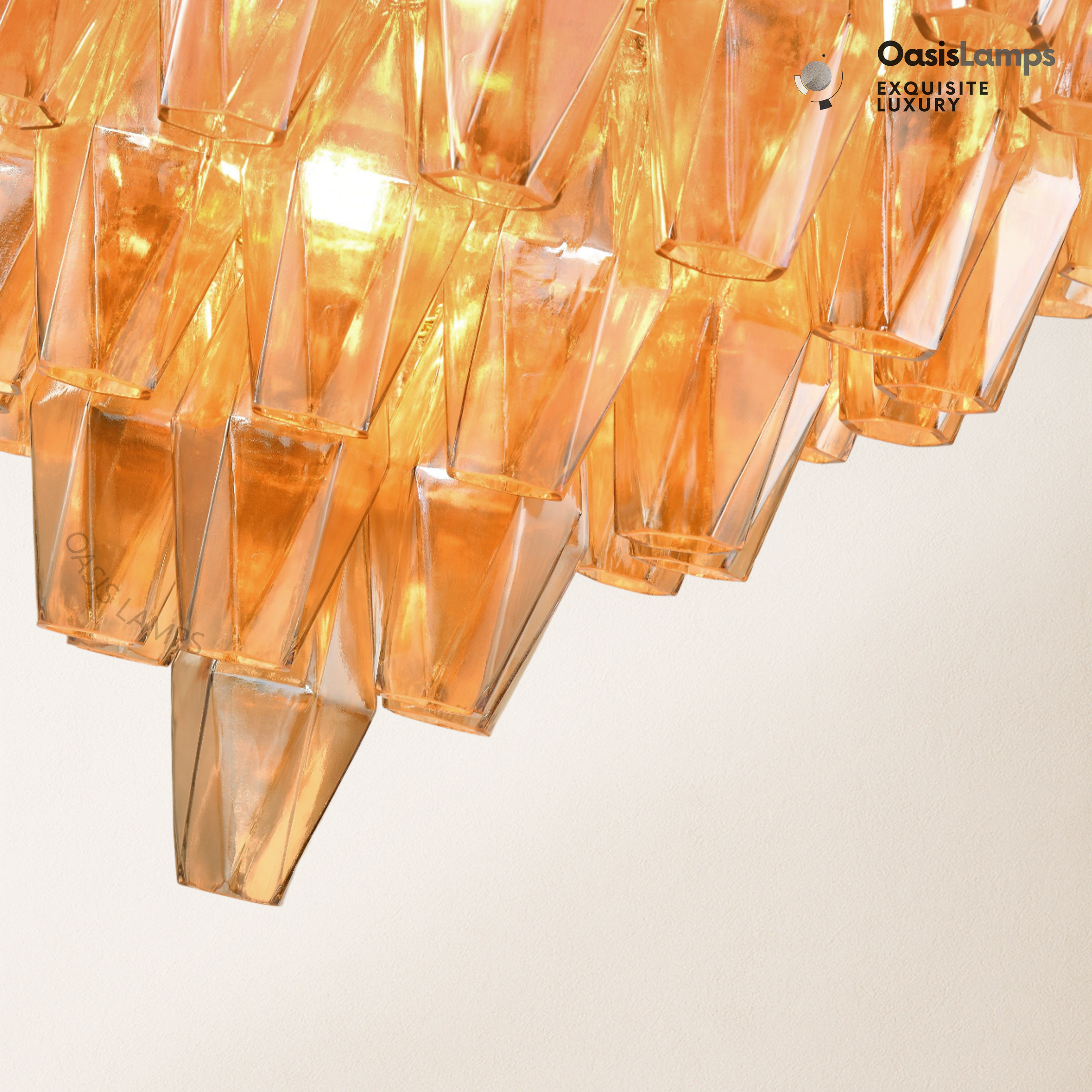 Celestial Drop Crystal Glass Chandelier 36"