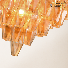 Celestial Drop Crystal Glass Chandelier 36"