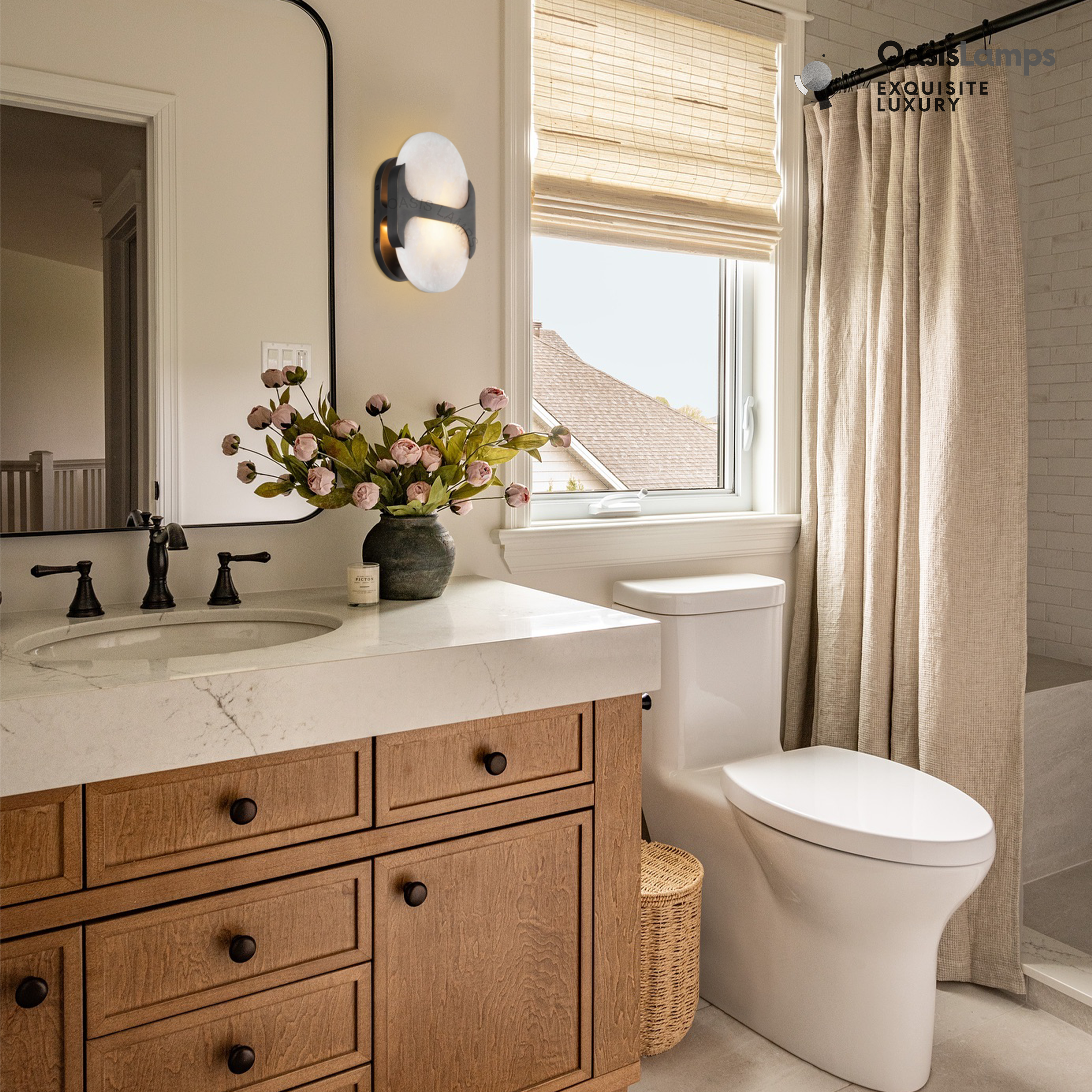 Odin Alabaster Small Wall Sconce 9"H#Color_Bronze