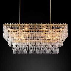 Marignac Crystal Chain Multi-Tier Rectangle Chandelier 60" 72"