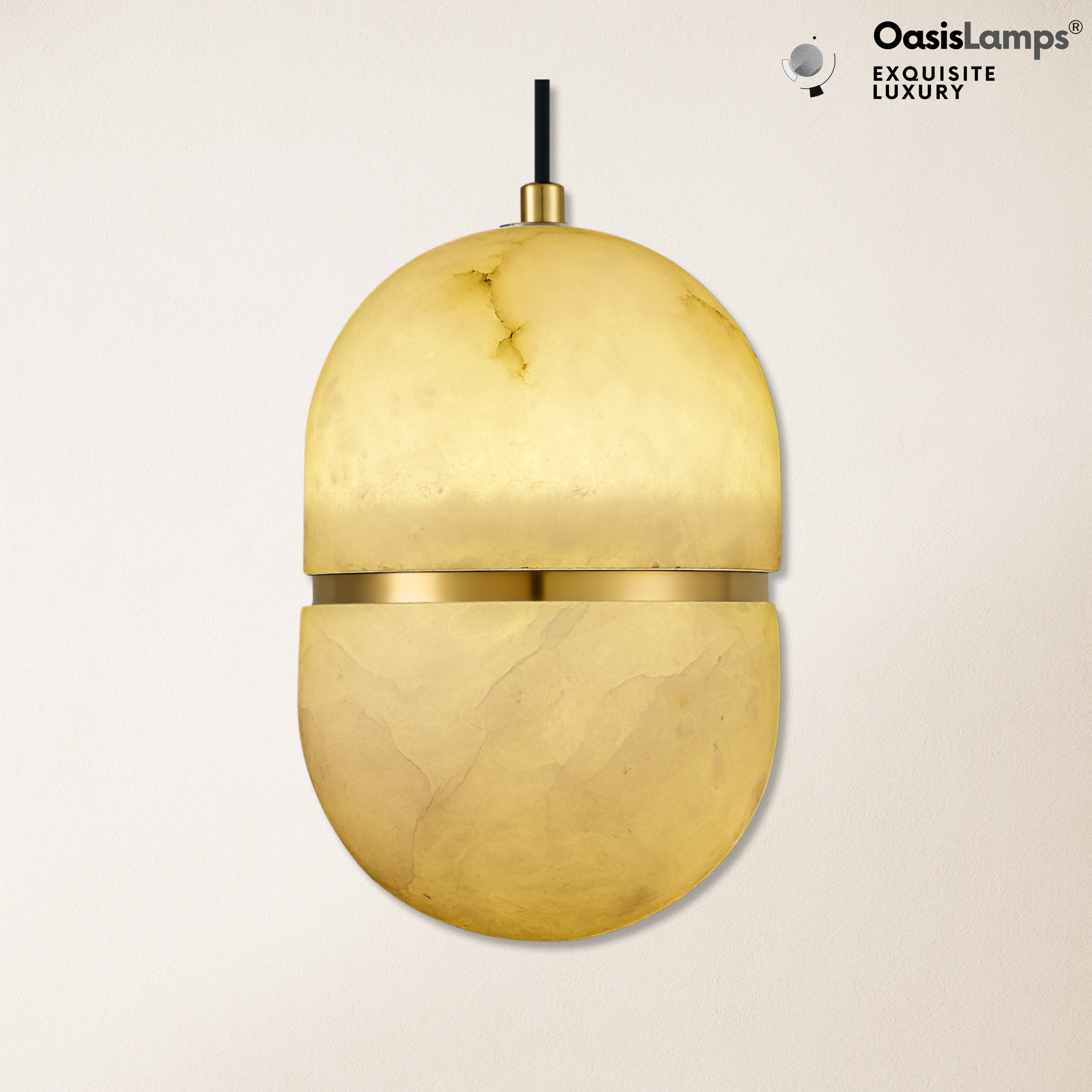 Hecate Alabaster Modern Pendant 5.5''D