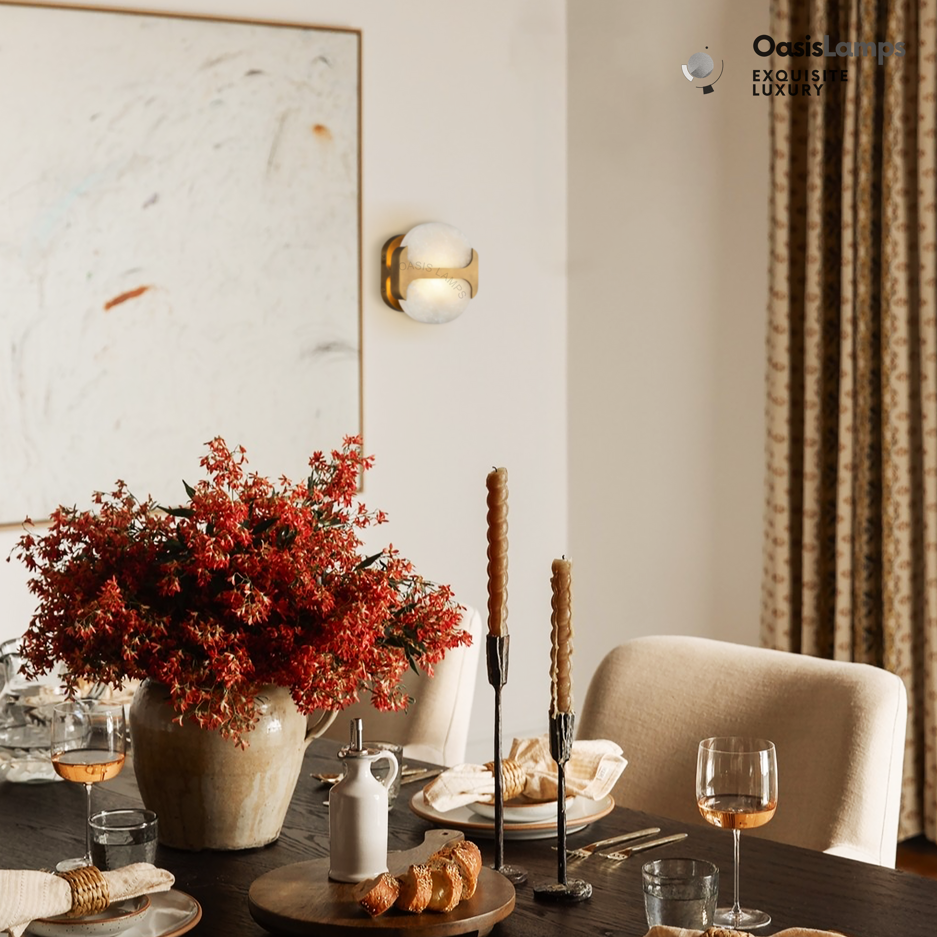 Odin Alabaster Small Wall Sconce 9"H#Color_Brass