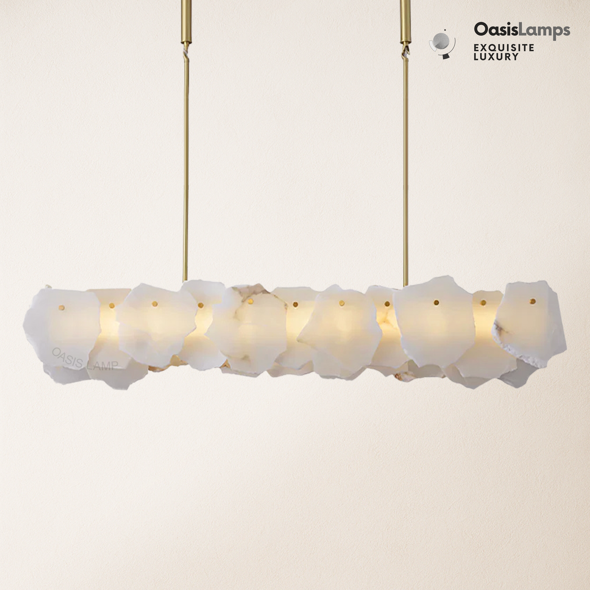 Moira Alabaster Marble Modern Snowflake Linear Chandelier