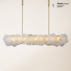 Moira Alabaster Marble Modern Snowflake Linear Chandelier