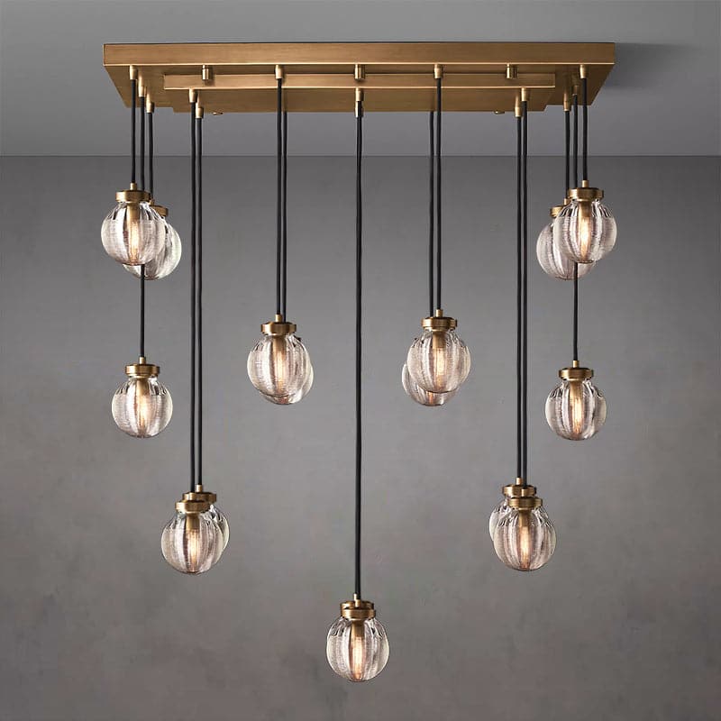 Pearl Ball Long Chandelier 36"