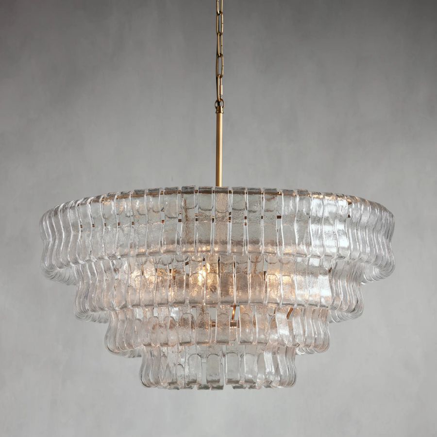 Ghiacci Round Glass Chandelier 36'' 48"D