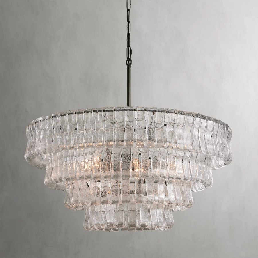 Ghiacci Round Glass Chandelier 36'' 48"D