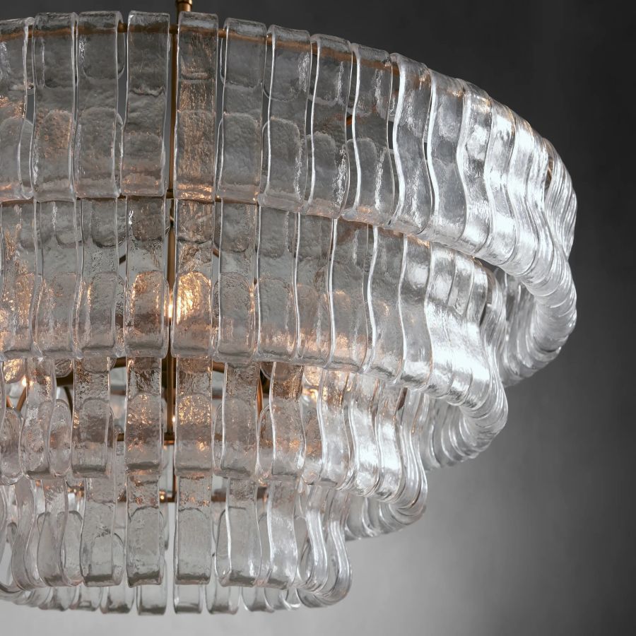 Ghiacci Round Glass Chandelier 36'' 48"D