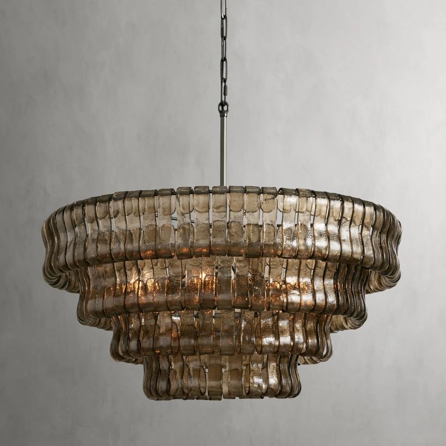 Ghiacci Round Glass Chandelier 36'' 48"D