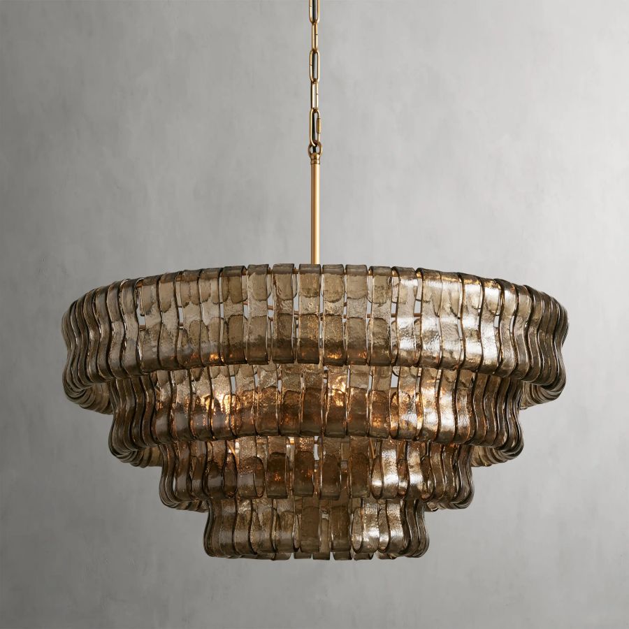 Ghiacci Round Glass Chandelier 36'' 48"D