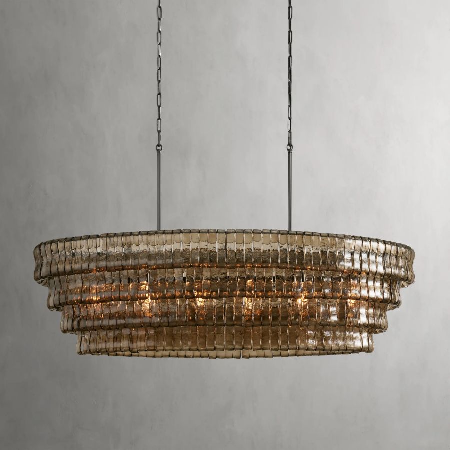 Ghiacci Oval Glass Chandelier 54'' 65''W