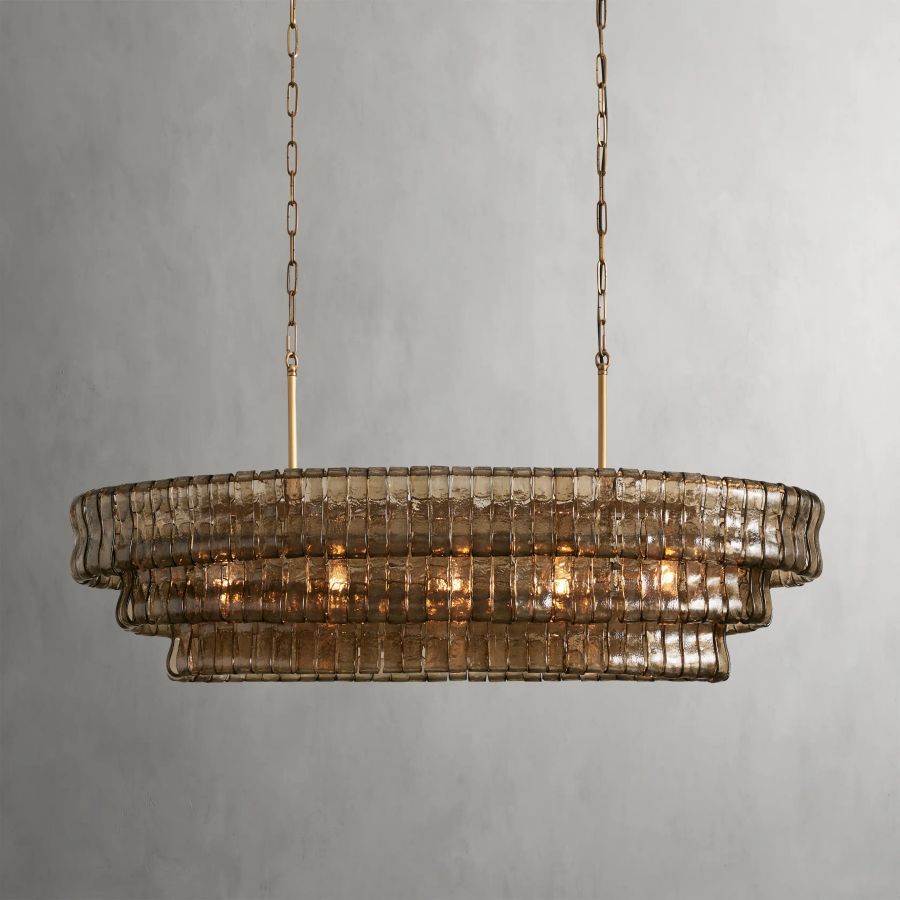 Ghiacci Oval Glass Chandelier 54'' 65''W