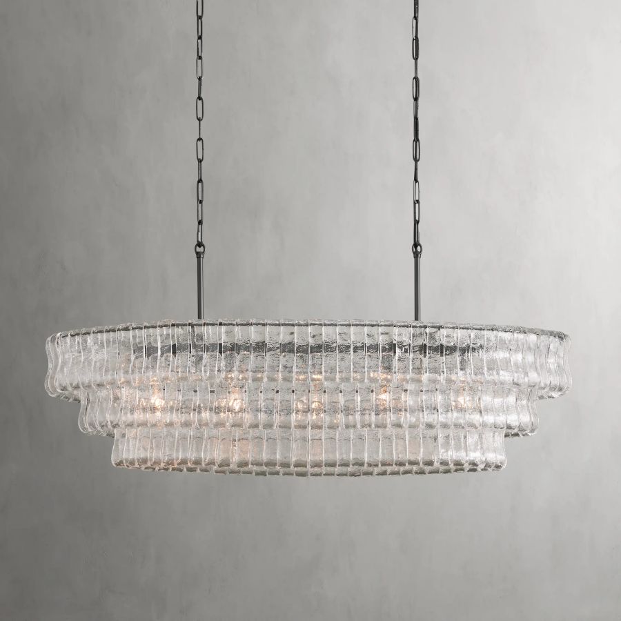 Ghiacci Oval Glass Chandelier 54'' 65''W