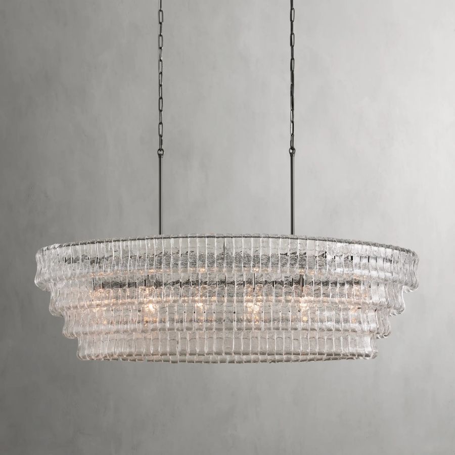 Ghiacci Oval Glass Chandelier 54'' 65''W
