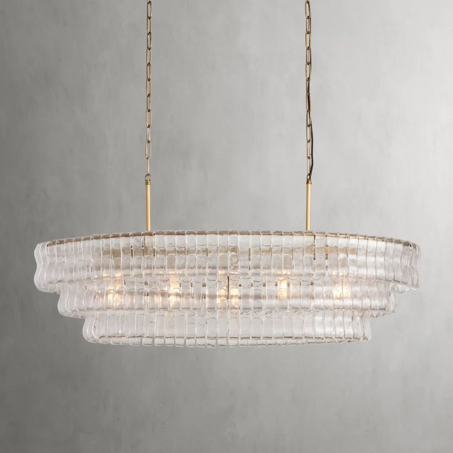 Ghiacci Oval Glass Chandelier 54'' 65''W