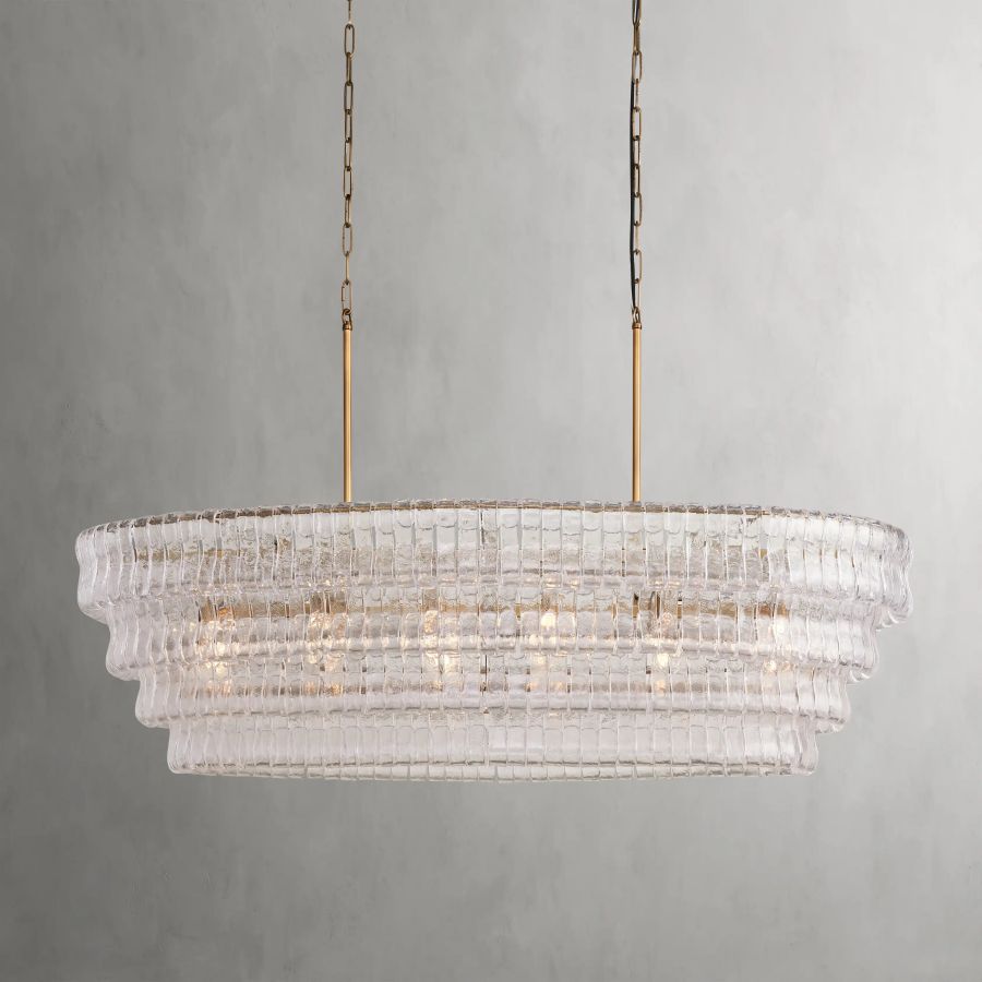 Ghiacci Oval Glass Chandelier 54'' 65''W
