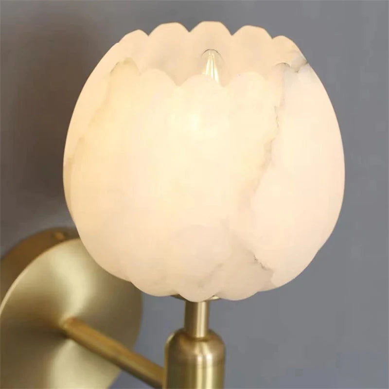 Dina Alabaster Globe Wall Sconce For Bedroom